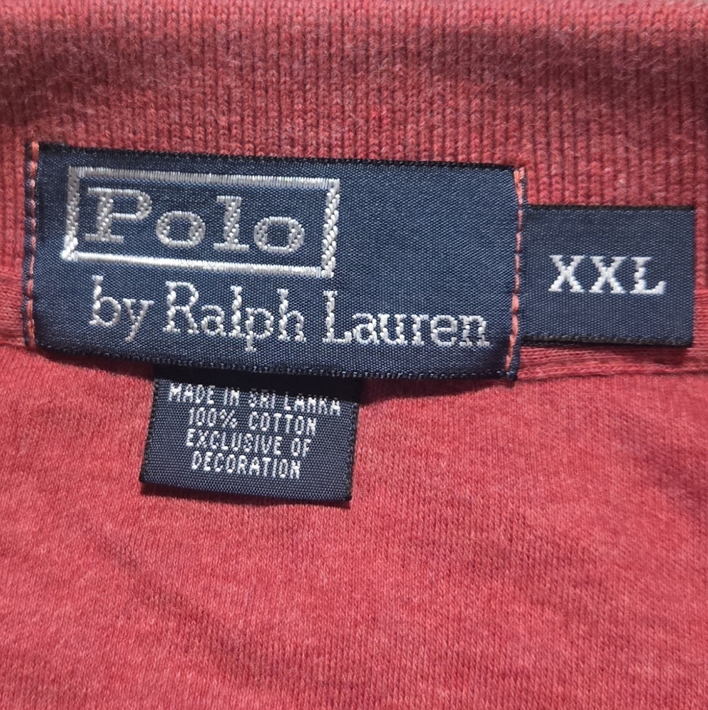 Polo Ralph Lauren Red Polo Shirt Size XXL Long Sleeve Preppy Academia Dadcore - Picture 3 of 4